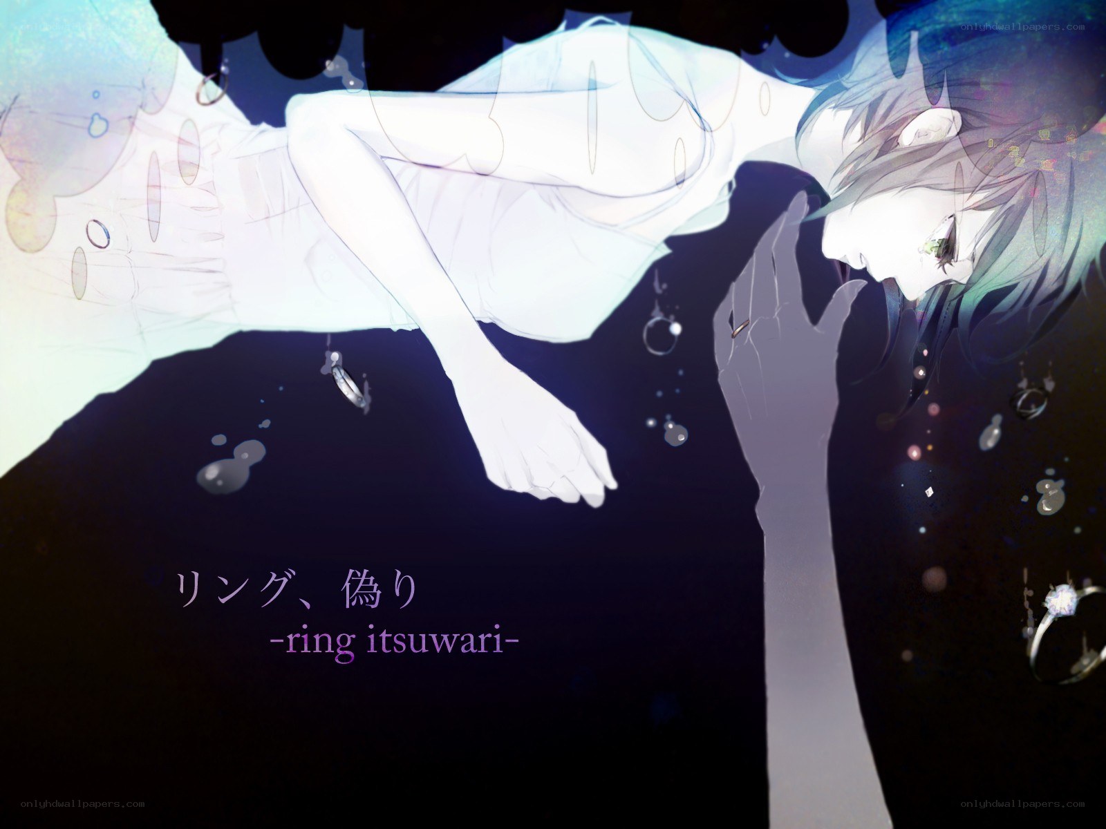 Anime character underwater