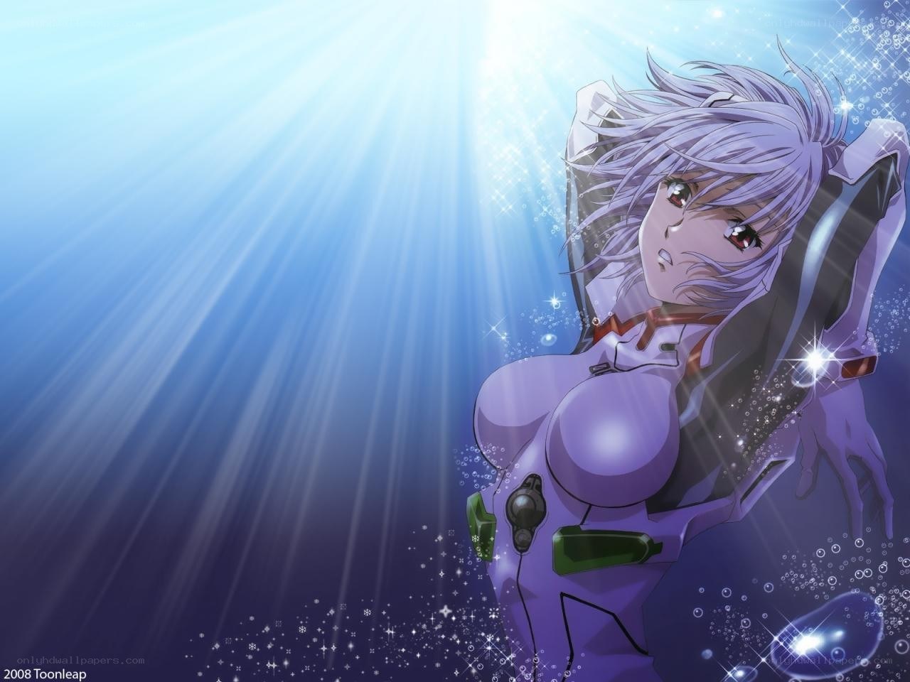 anime character underwater