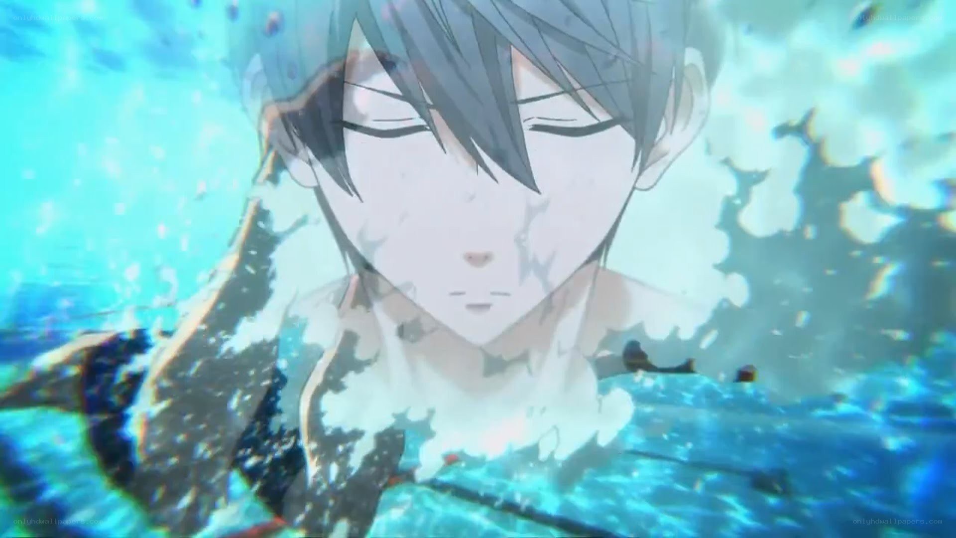 anime character underwater