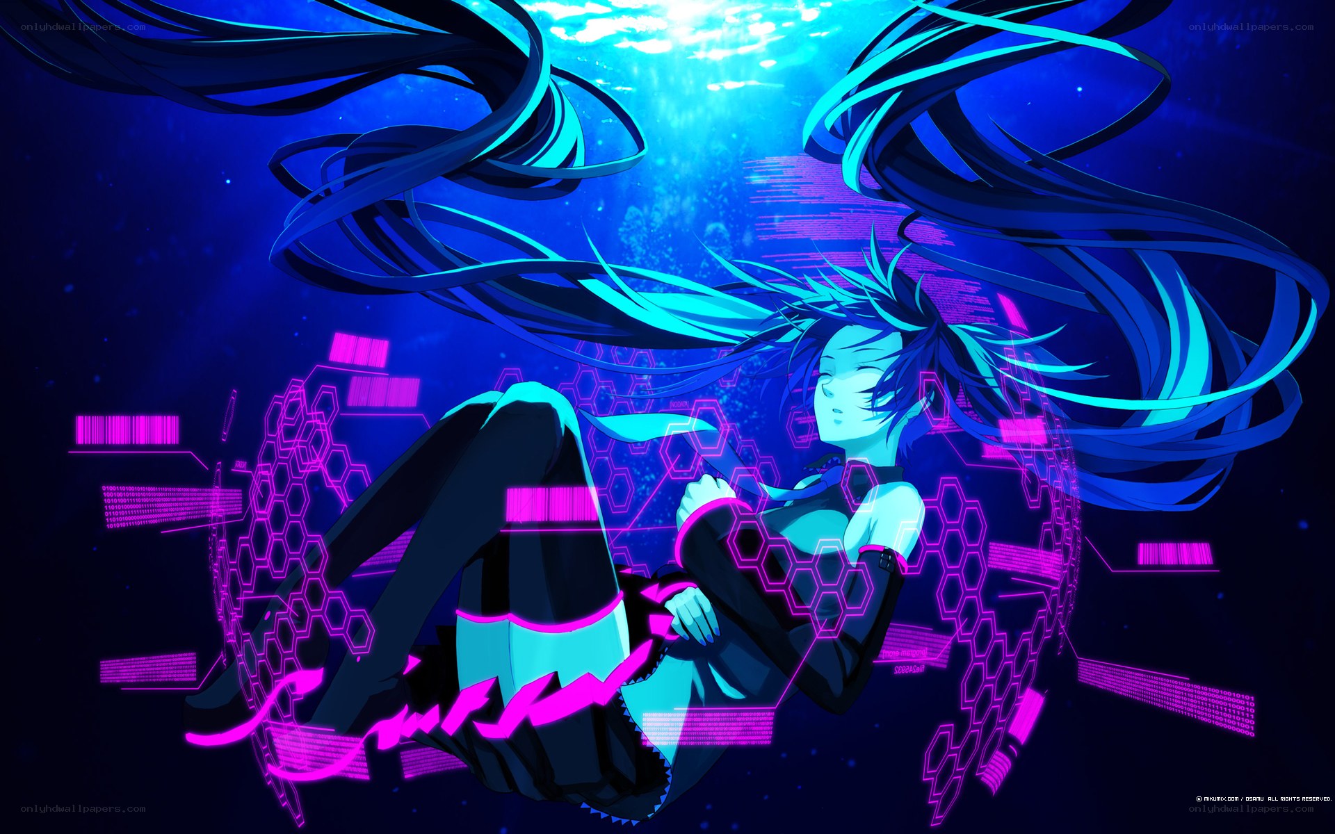 anime character underwater