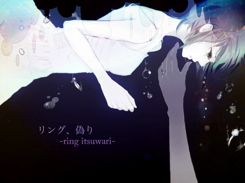 Anime Character Underwater — Black, Dreamy