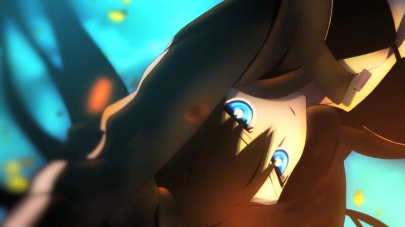 Anime Character Underwater — Blue, Dramatic, Eyes