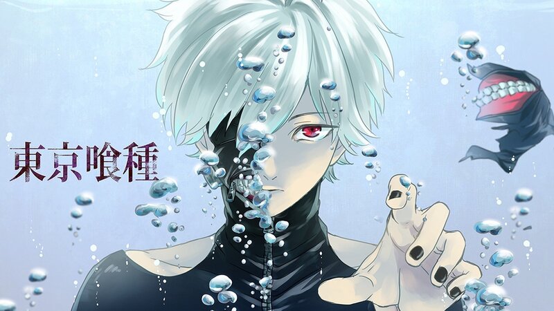 Anime Character Underwater — Blue, Dramatic, Manga, Bubbles