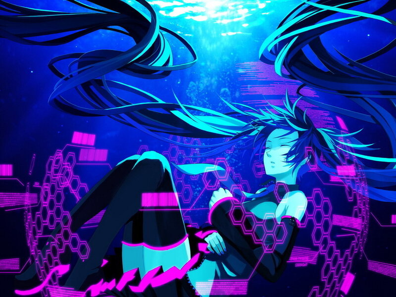 Anime Character Underwater — Blue