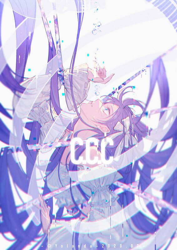 Anime Character Underwater — Purple