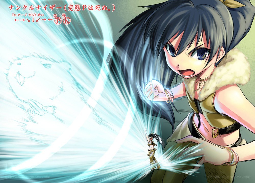 Anime character using energy attack