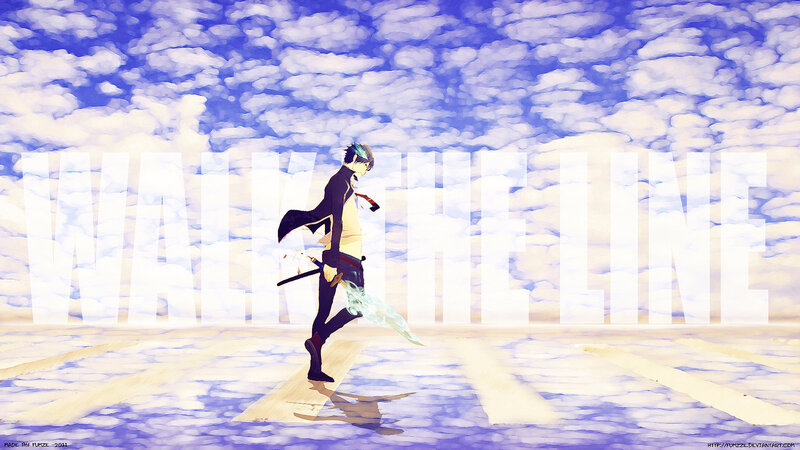 Anime Character Walking — Blue, Dramatic