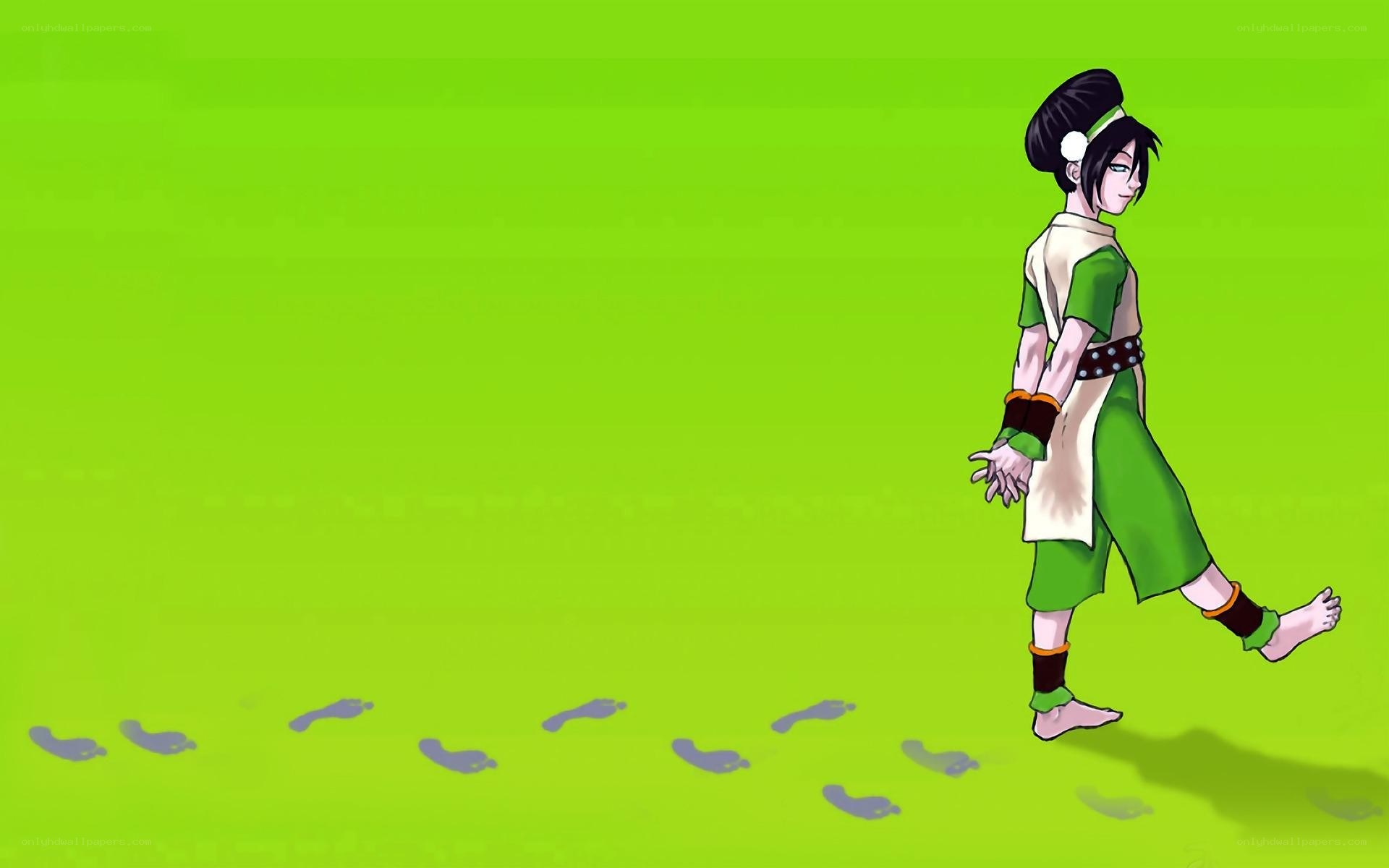 anime character walking on green
