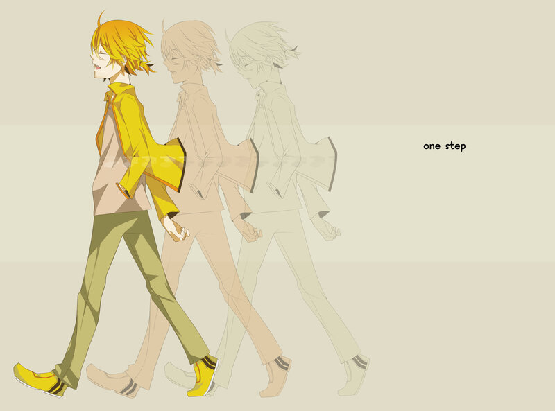 Anime Character Walking — Yellow, Calm