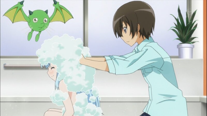 anime character washing another