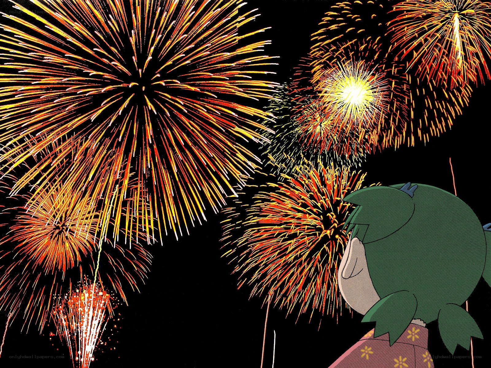 anime character watching fireworks