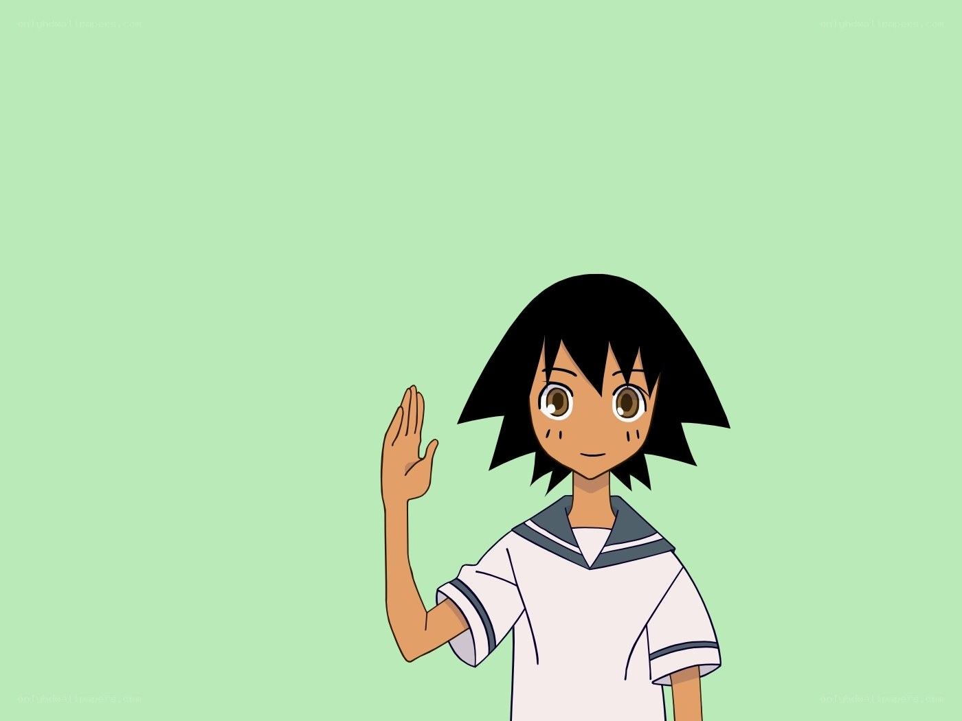 anime character waving
