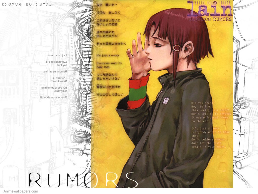 Anime character whispering rumors