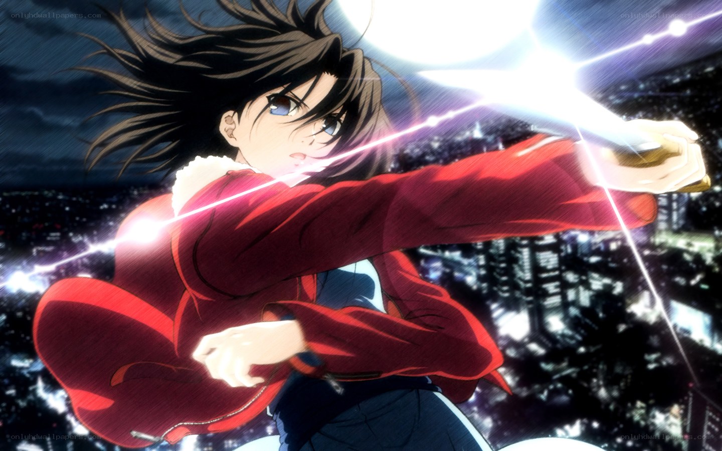 anime character wielding glowing sword