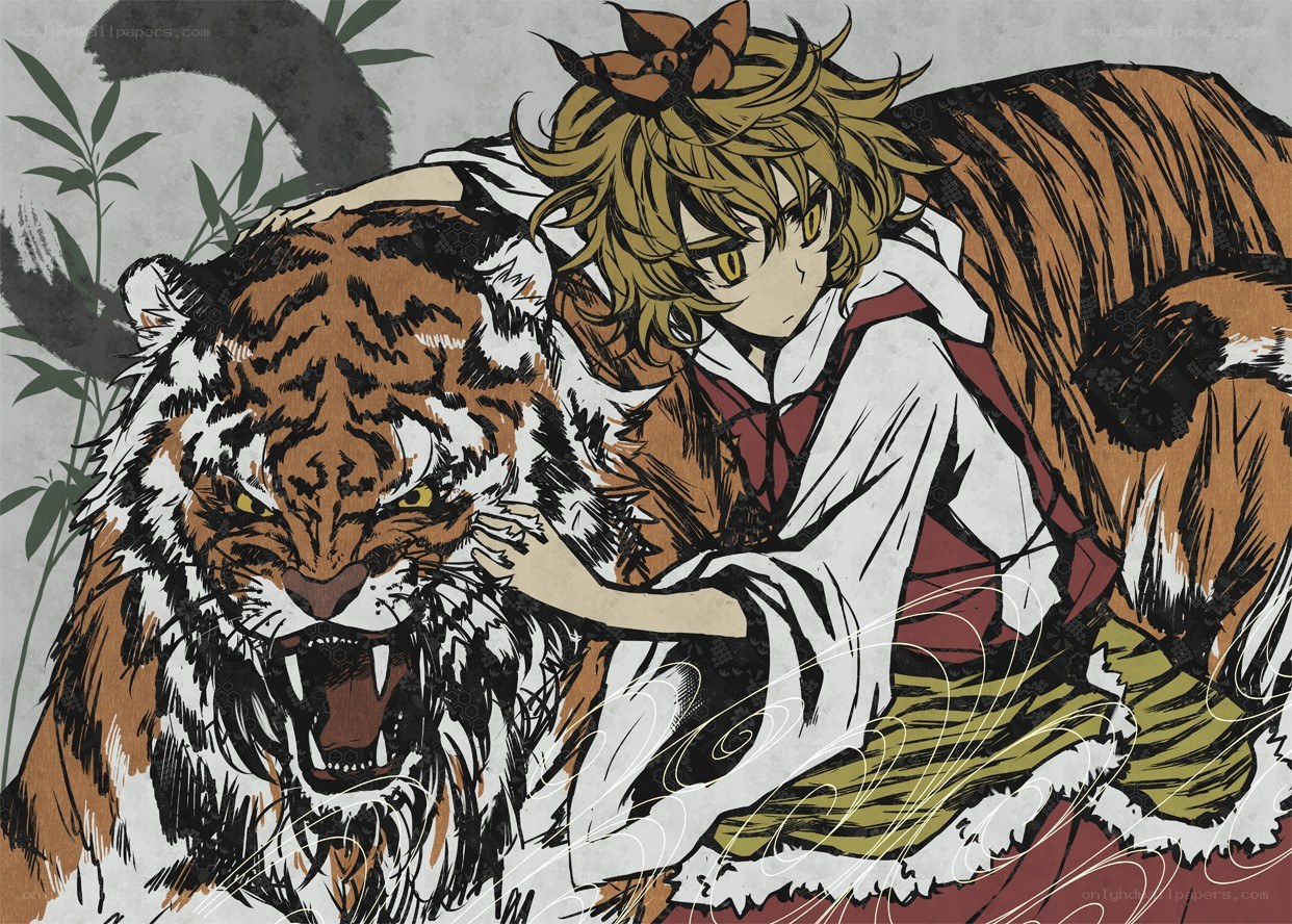 anime character with a tiger