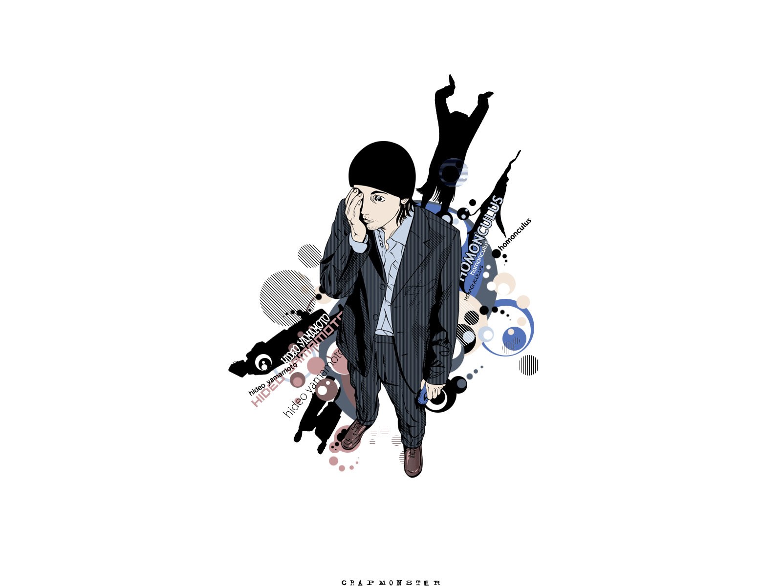anime character with abstract art