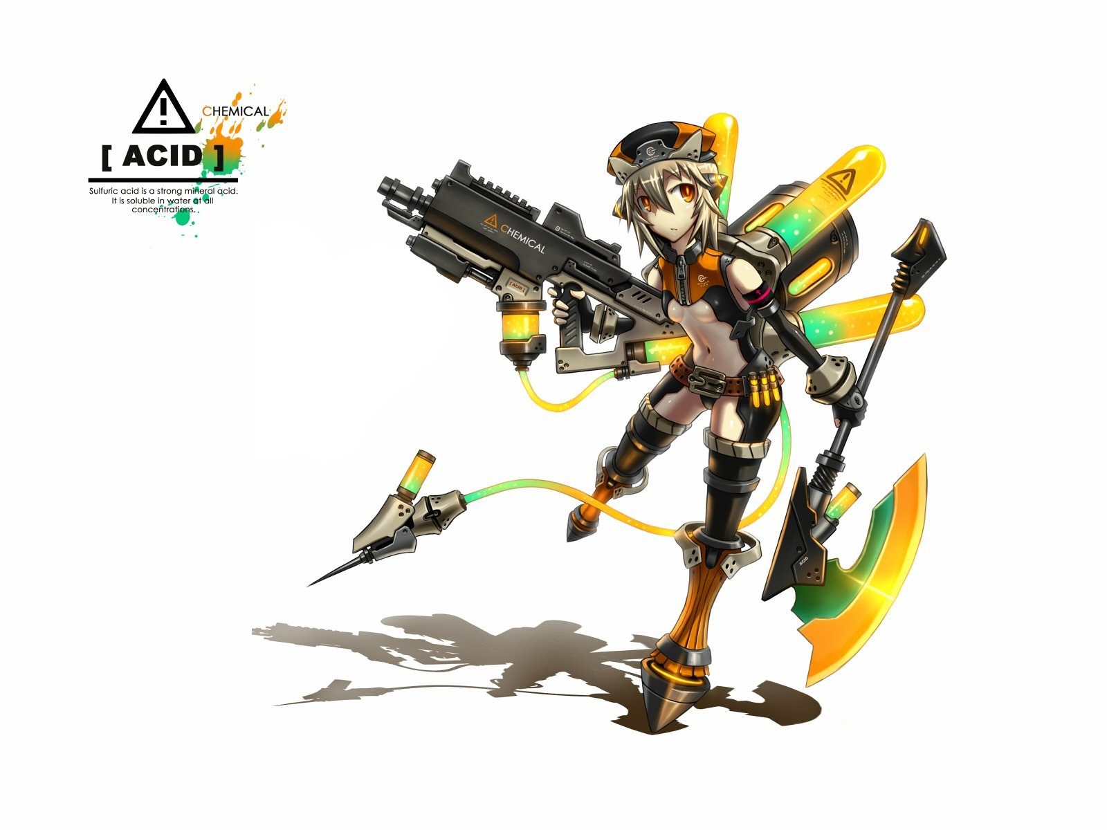 Anime character with acid weapon