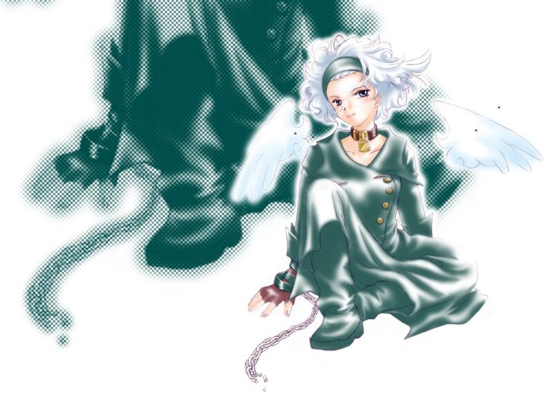 Anime character with angel wings