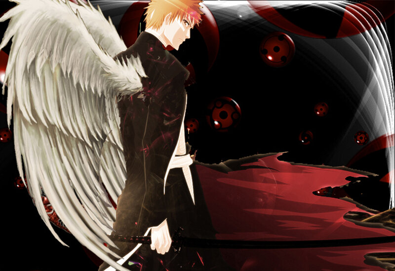anime character with angel wings