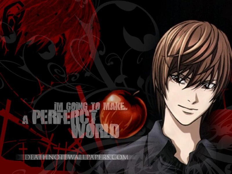 Anime Character with Apple — Black, Dramatic