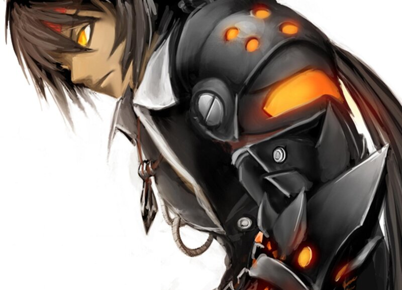 Anime Character with Armor — Black
