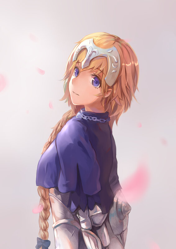 Anime Character with Armor — Purple