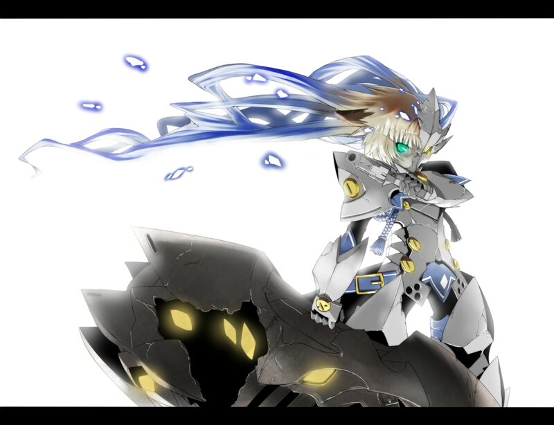 Anime Character with Armor — White