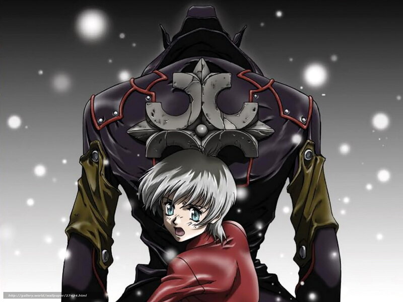 anime character with armored figure