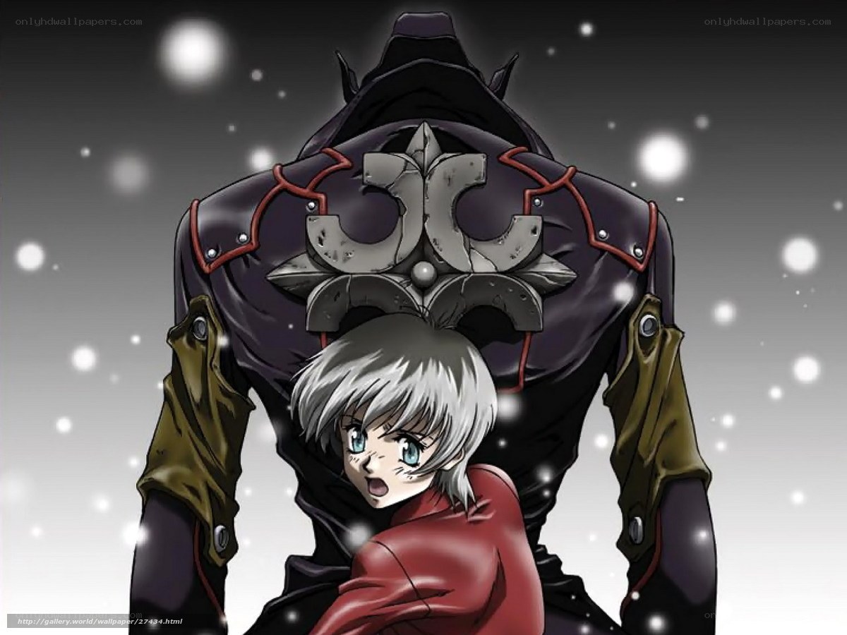 anime character with armored figure