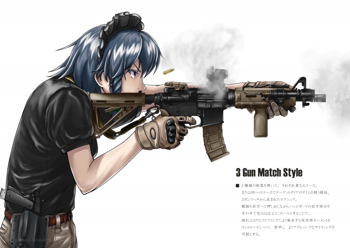 Anime character with assault rifle