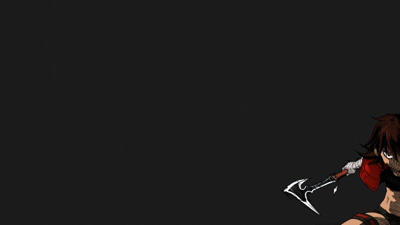 Anime Character with Axe — Black, Dramatic
