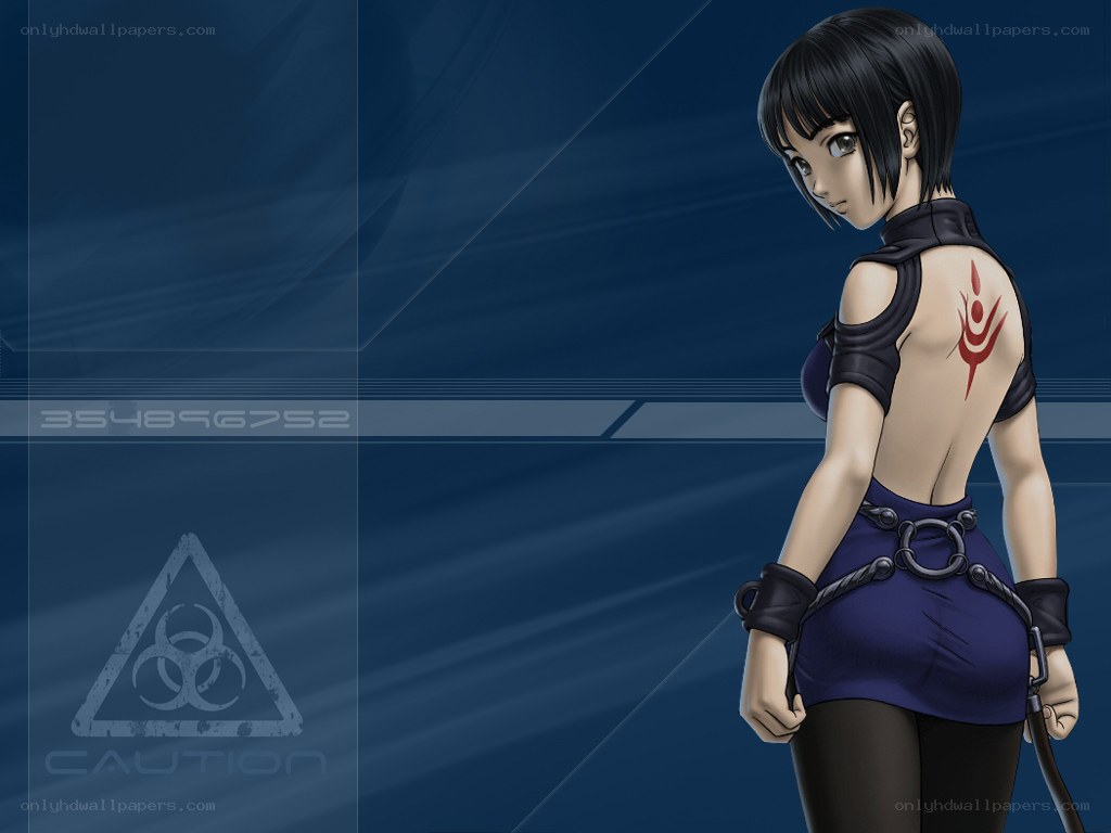 anime character with back tattoo