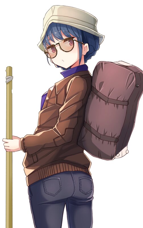 Anime Character with Backpack — Blue, Calm