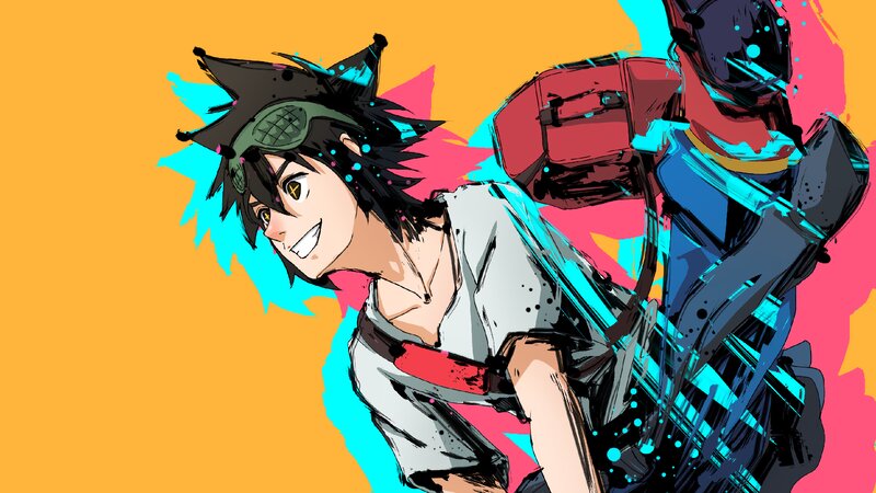 Anime Character with Backpack — Orange