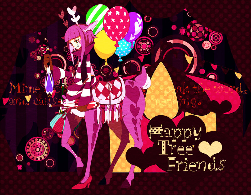 Anime Character with Balloons — Purple
