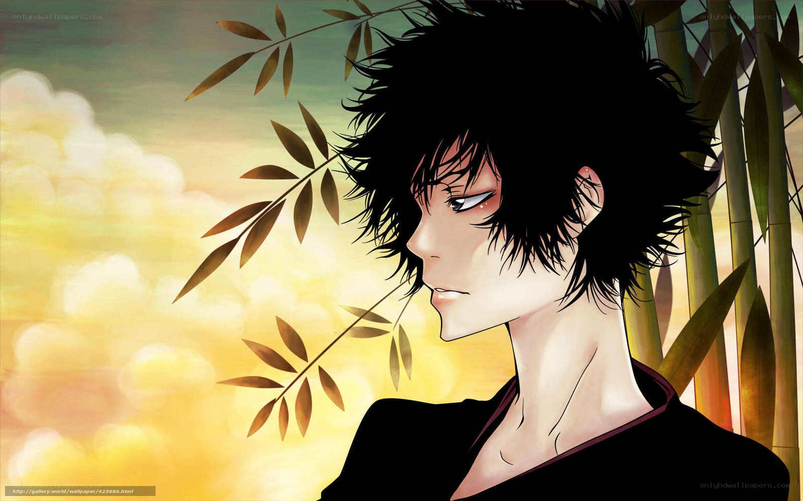 anime character with bamboo