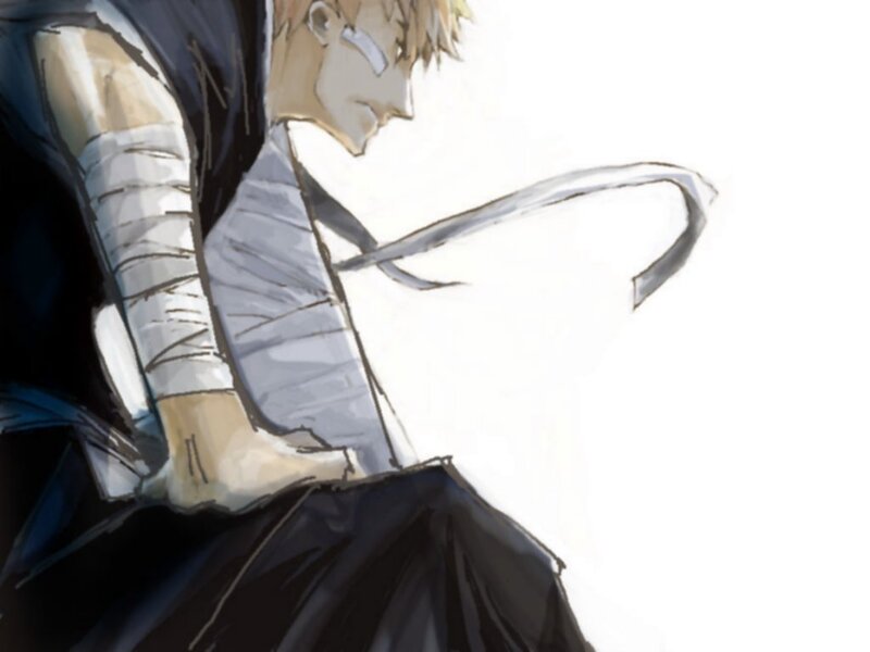 anime character with bandaged arm
