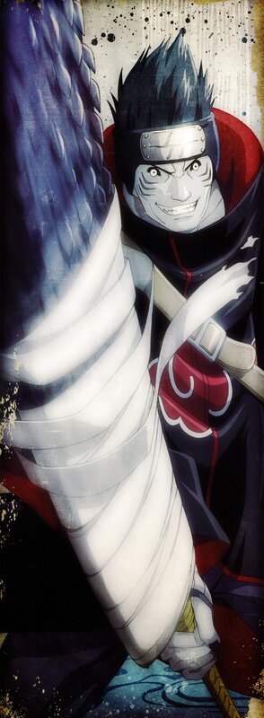 Anime Character with Bandaged Arm — Black, Dramatic
