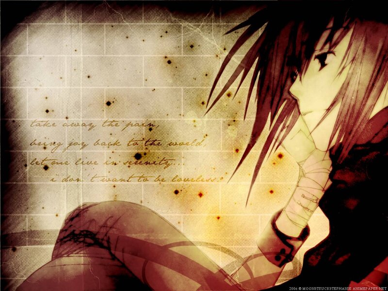 Anime Character with Bandaged Arm — Brown, Melancholic