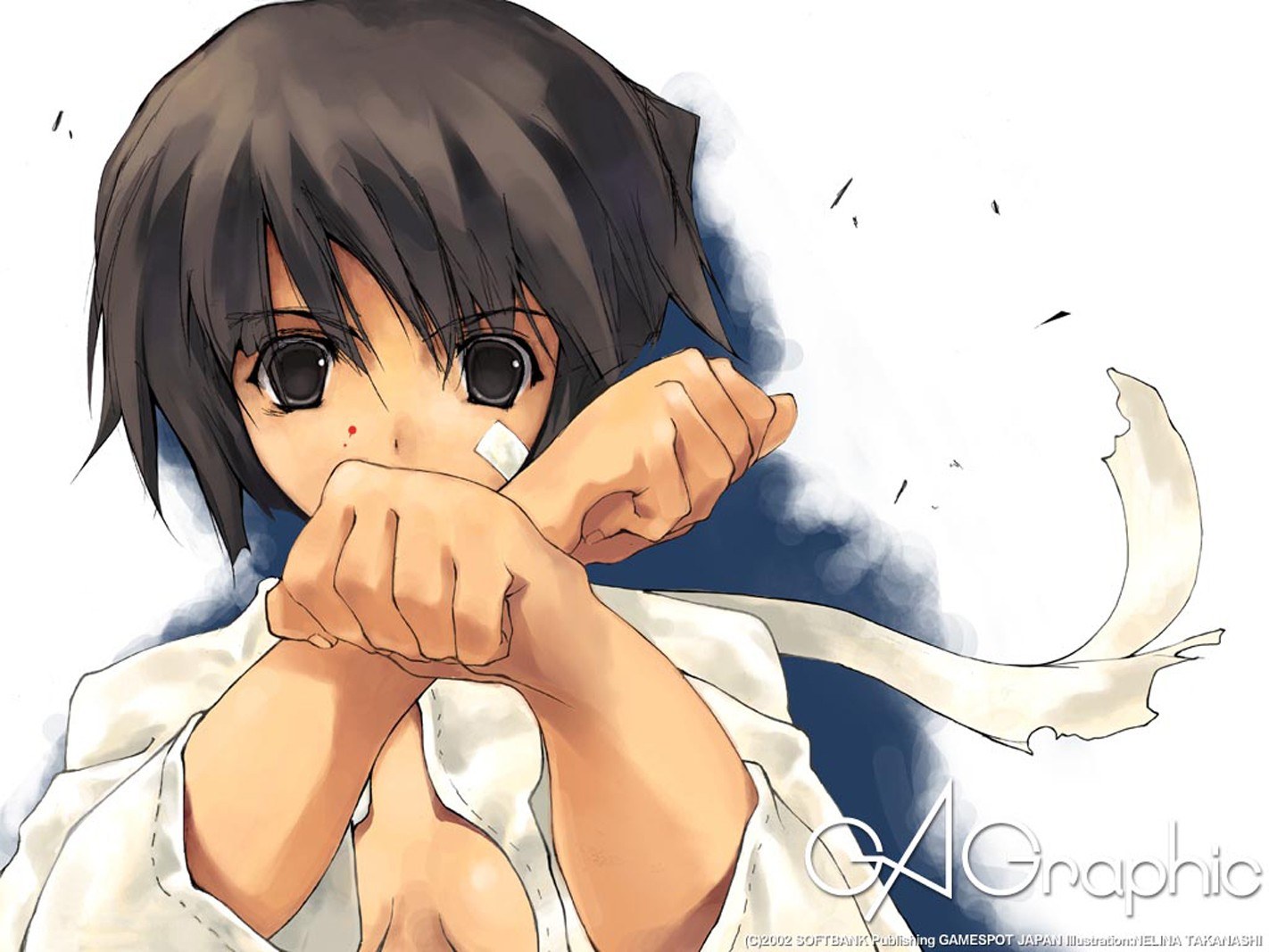 anime character with bandaged face