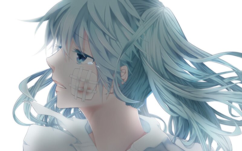 anime character with bandaged face