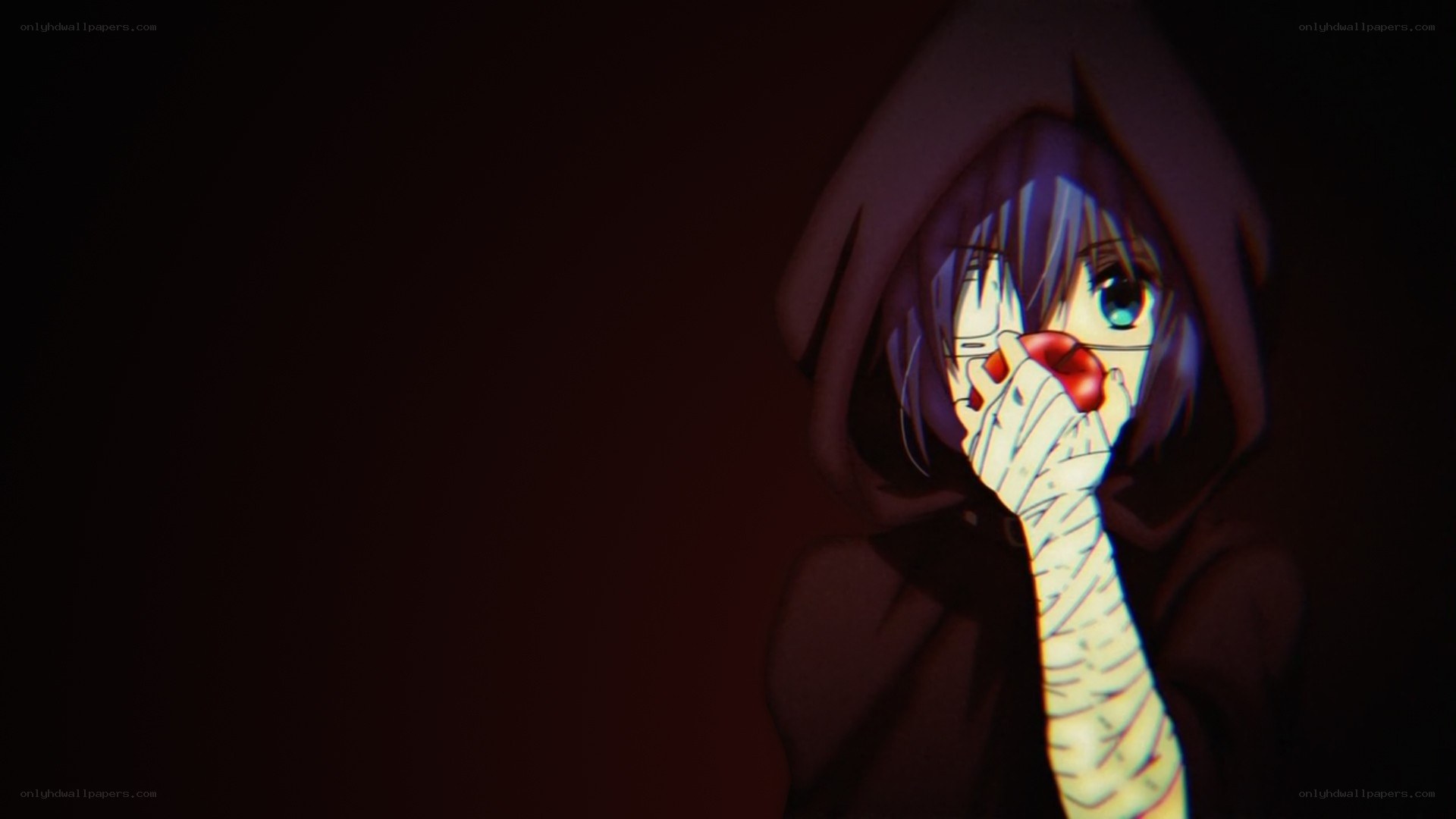 anime character with bandaged hand