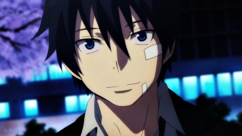 Anime Character with Bandages — Black, Serious