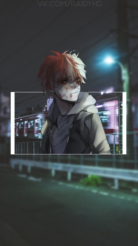 Anime Character with Bandages — Gray