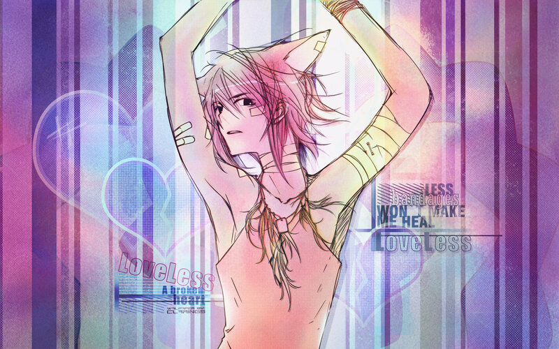 Anime Character with Bandages — Purple, Melancholic