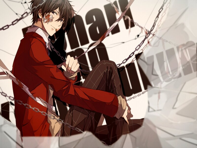 Anime Character with Bandages — Red, Dramatic
