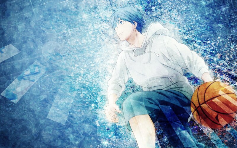 Anime Character with Basketball — Blue