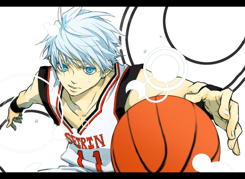 Anime Character with Basketball — White