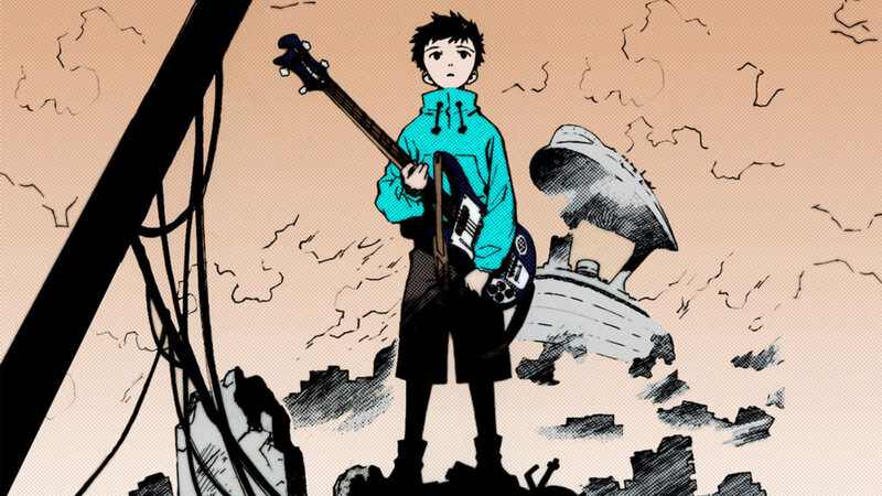 anime character with bass guitar