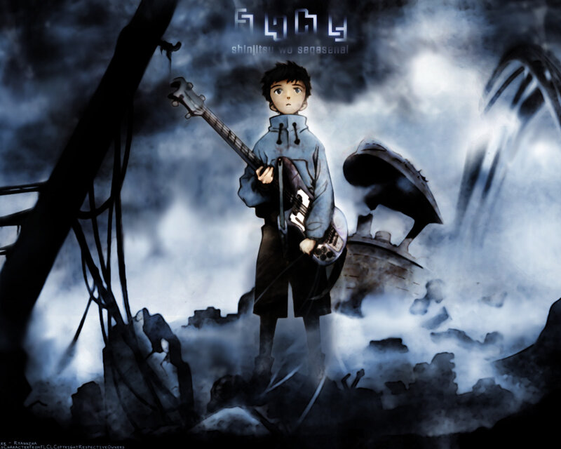 Anime character with bass guitar